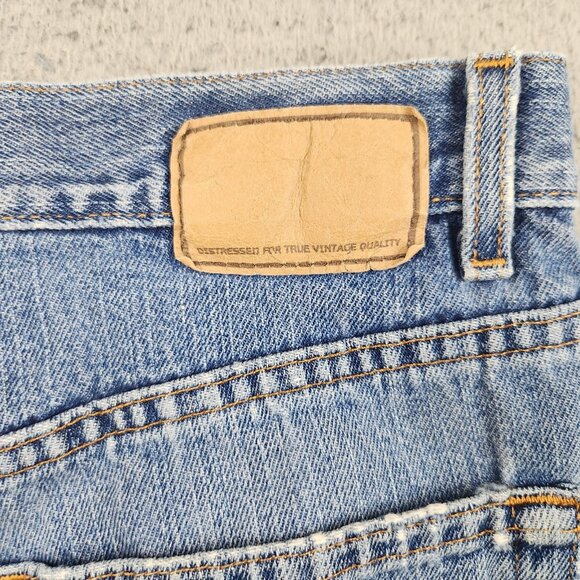 Relaxed Straight Faded Distressed Mens Workwear Blue Jeans Denim 36x30 Cotton - Picture 9 of 12